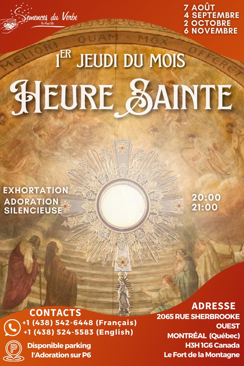 heure sainte, les premiers jeudi du mois